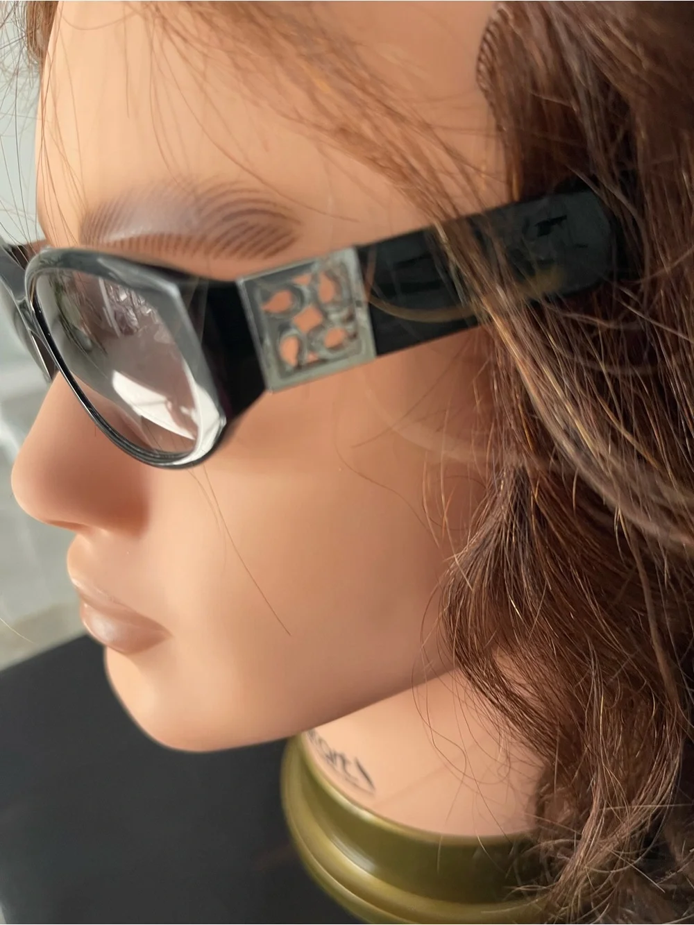Coach Black Sunglasses with Silver Decorative Temples